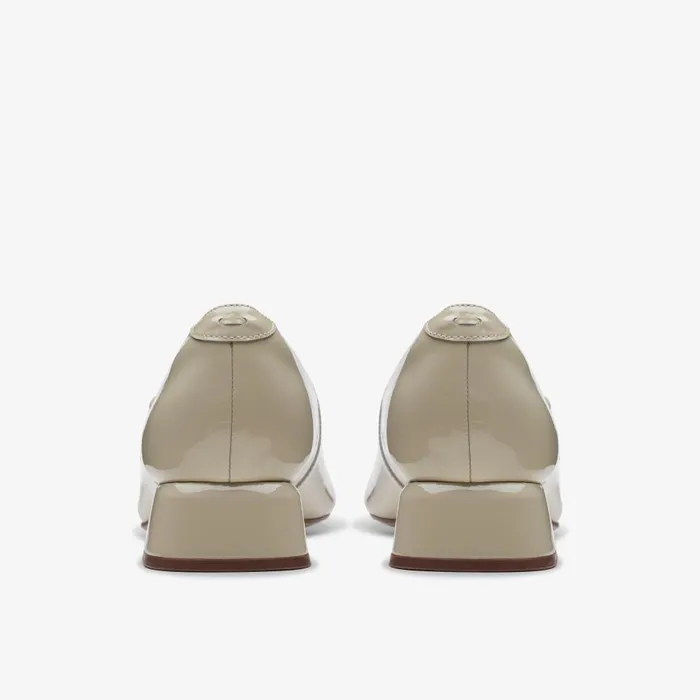 Daiss 30 Shine Ivory Patent Women Clarks Heels and Pumps