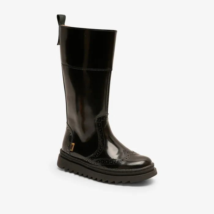 danielle tex black polido Black KIDS Boots bisgaardshoes