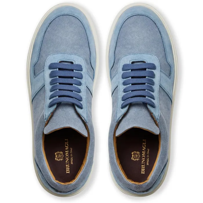 Darian Sneaker Light Blue Canvas Men Bruno Magli Sneakers