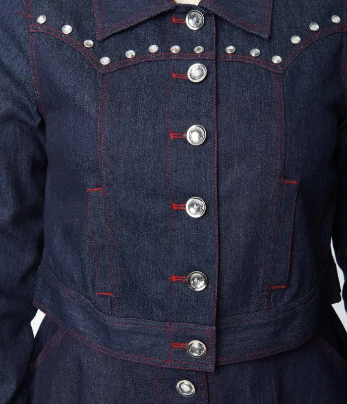 Dark Denim Western Boxy Crop Jacket Clothing Unique Vintage Coats and Jackets