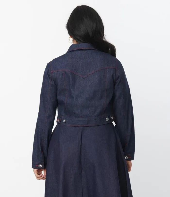 Dark Denim Western Boxy Crop Jacket Clothing Unique Vintage Coats and Jackets