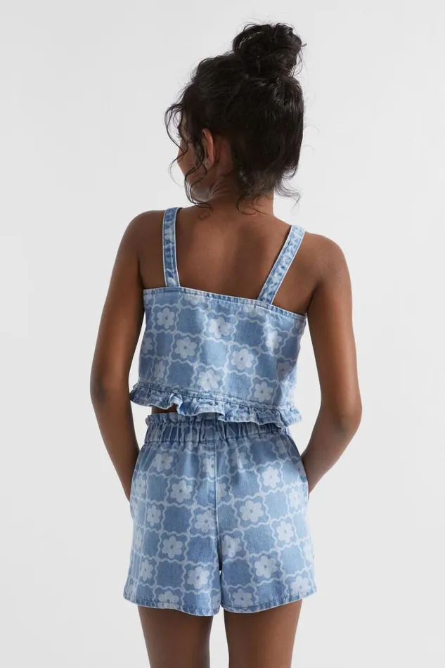 Denim and Jeans Girl Seed Heritage Daisy Check Short Clean Blue Wash