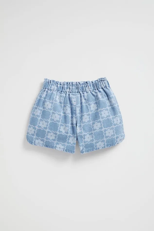 Denim and Jeans Girl Seed Heritage Daisy Check Short Clean Blue Wash
