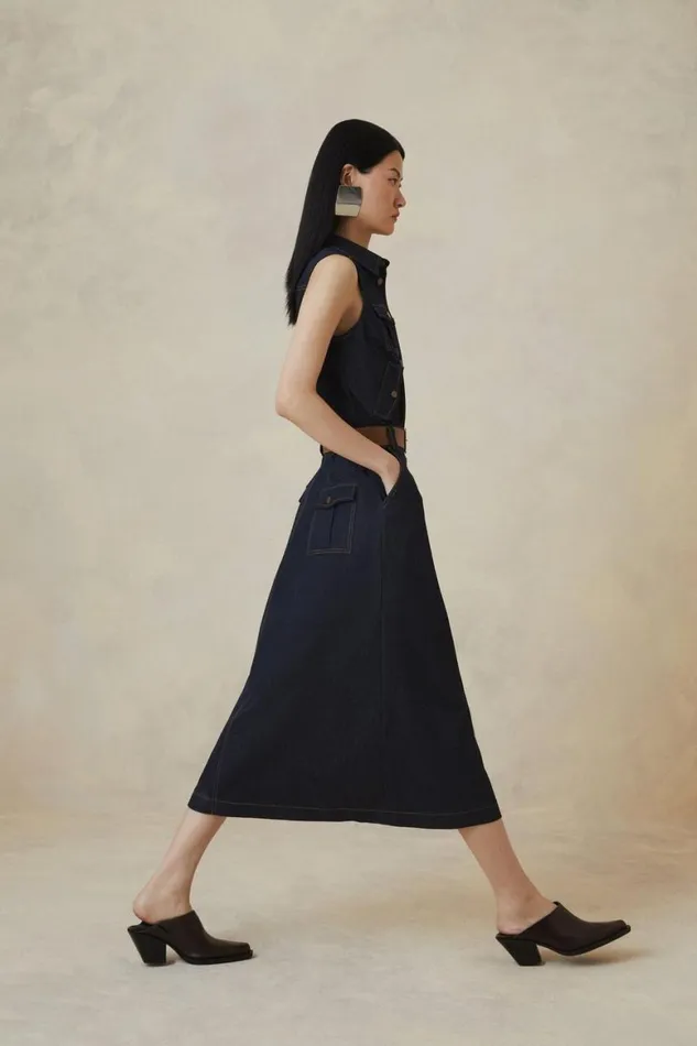 Denim Women Karen Millen The Founder Tailored Denim Dress Indigo
