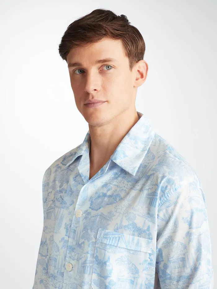 Derek Rose Classic Fit Pajamas Ledbury 77 Cotton Batiste White Men Cotton Pajamas