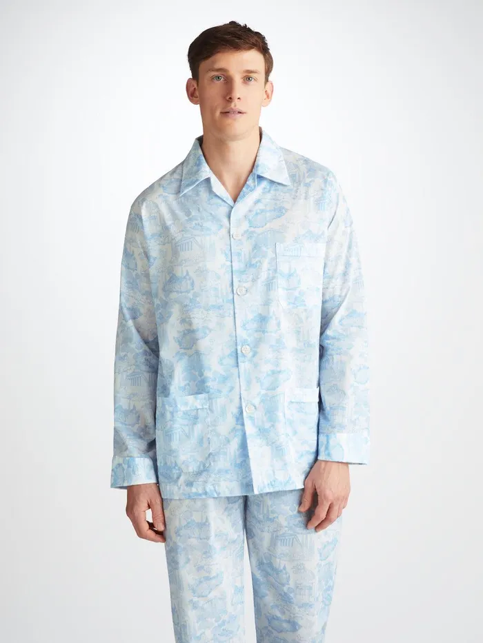 Derek Rose Classic Fit Pajamas Ledbury 77 Cotton Batiste White Men Cotton Pajamas