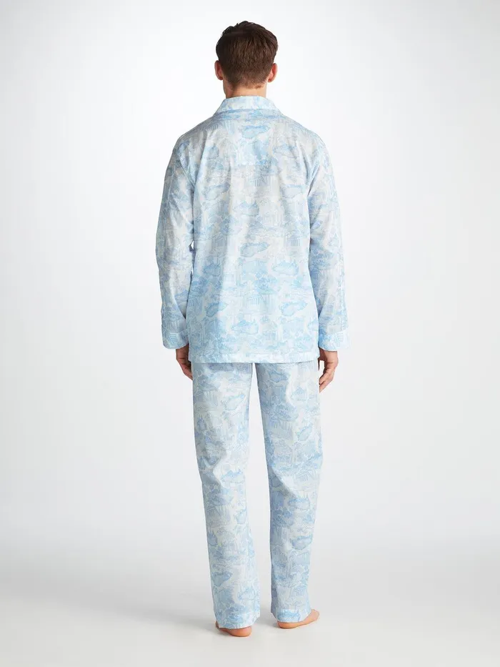Derek Rose Classic Fit Pajamas Ledbury 77 Cotton Batiste White Men Cotton Pajamas