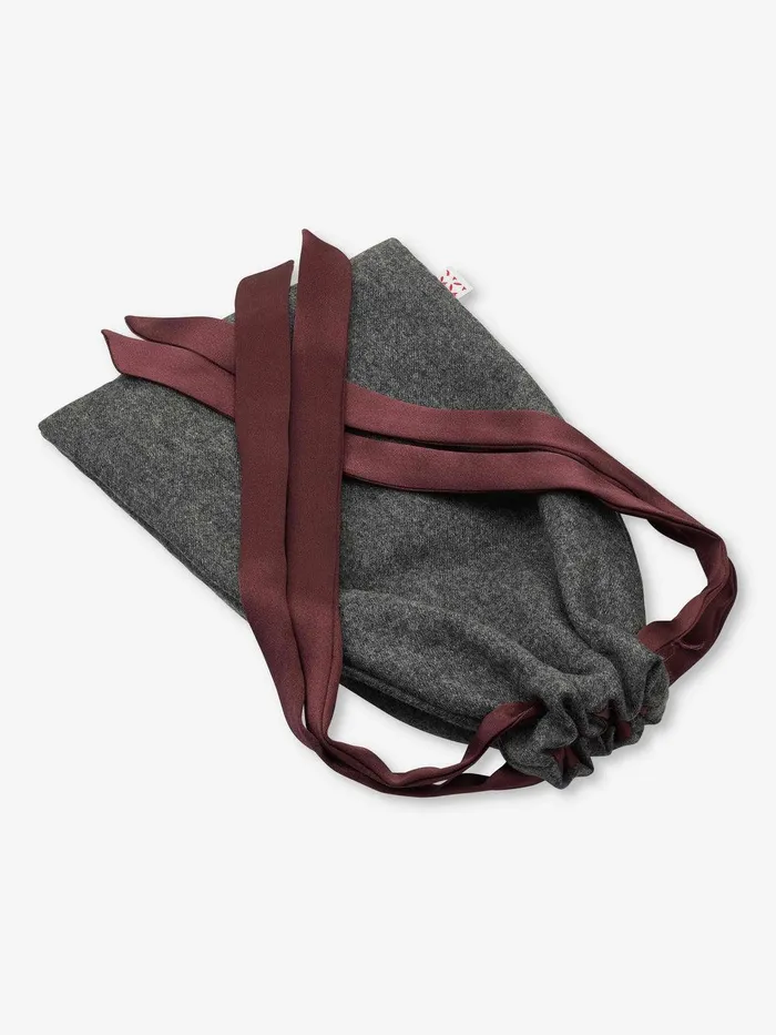 Derek Rose Eye Mask Duke Cashmere Charcoal MenWomen Eye Masks