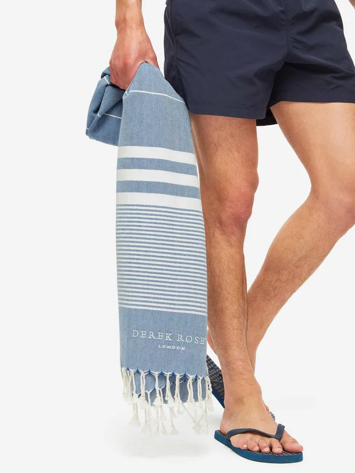 Derek Rose Hammam Towel Karinna Pure Cotton Royal MenWomen Hammam Towels