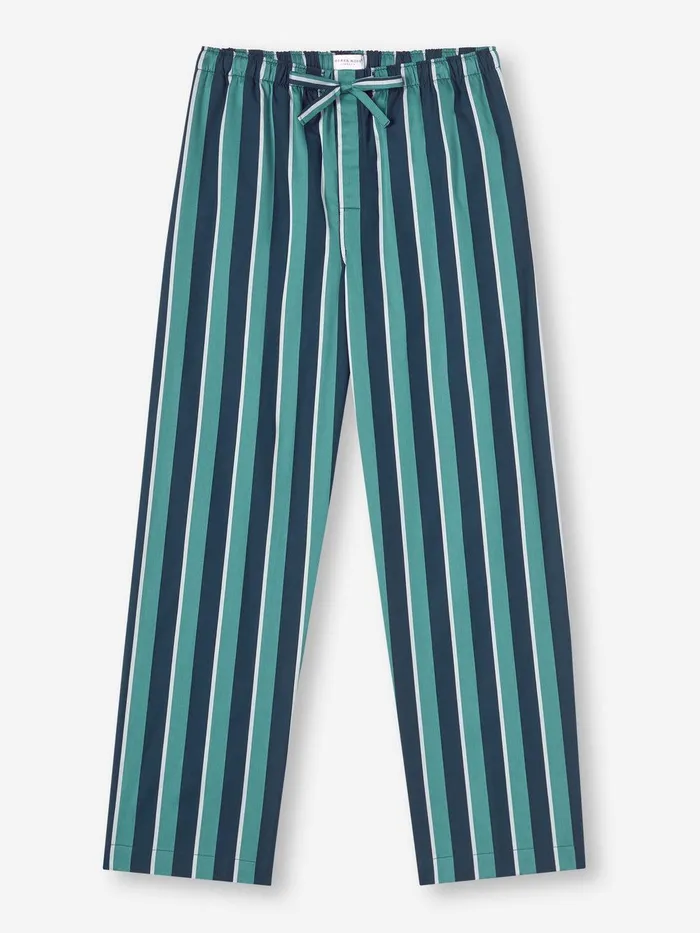 Derek Rose Lounge Pants Royal 221 Cotton Teal Men Lounge Pants