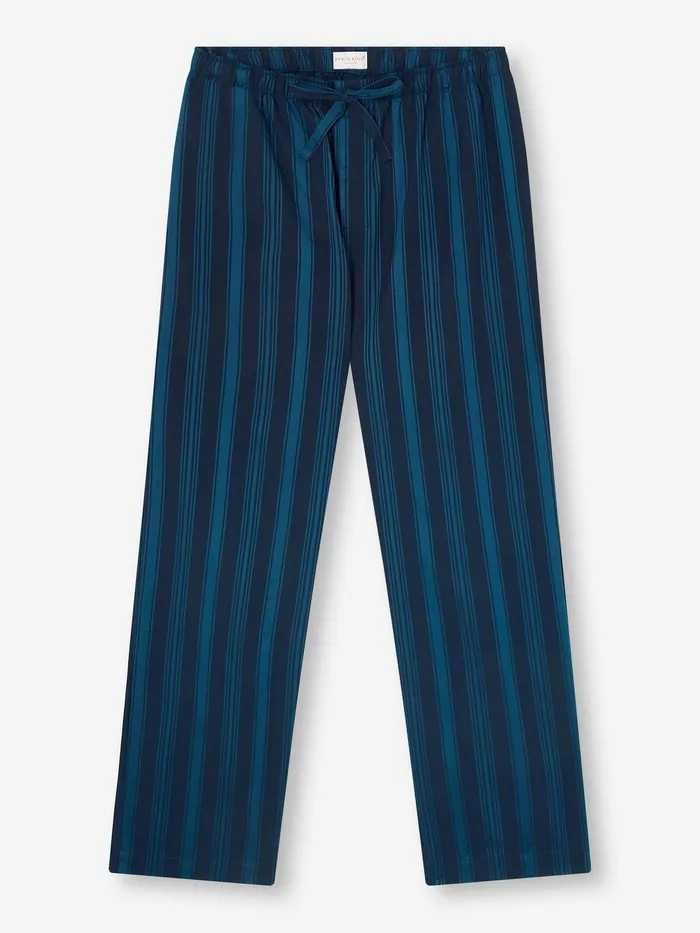 Derek Rose Lounge Pants Royal 222 Cotton Navy Men Lounge Pants