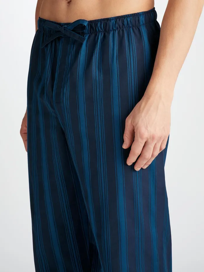 Derek Rose Lounge Pants Royal 222 Cotton Navy Men Lounge Pants