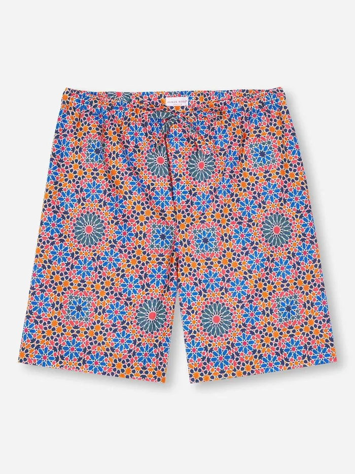Derek Rose Lounge Shorts Ledbury 69 Cotton Batiste Multi Men Lounge Shorts