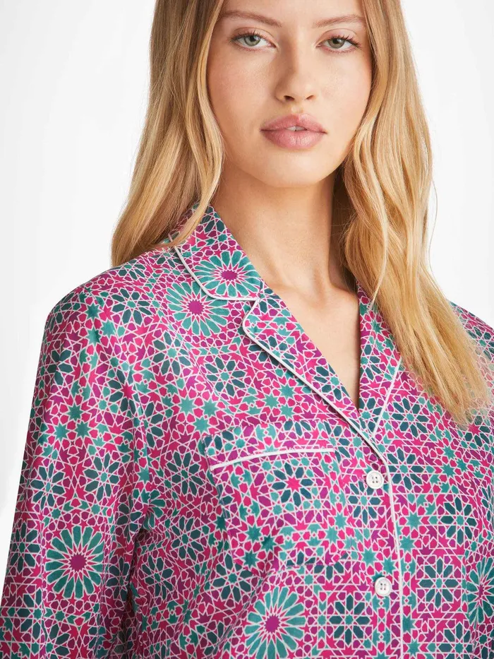 Derek Rose Pajamas Ledbury 69 Cotton Batiste Pink Women Cotton Pajamas