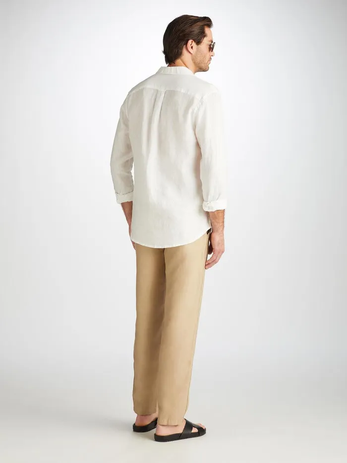 Derek Rose Pants Sydney Linen Sand Men Casual Pants