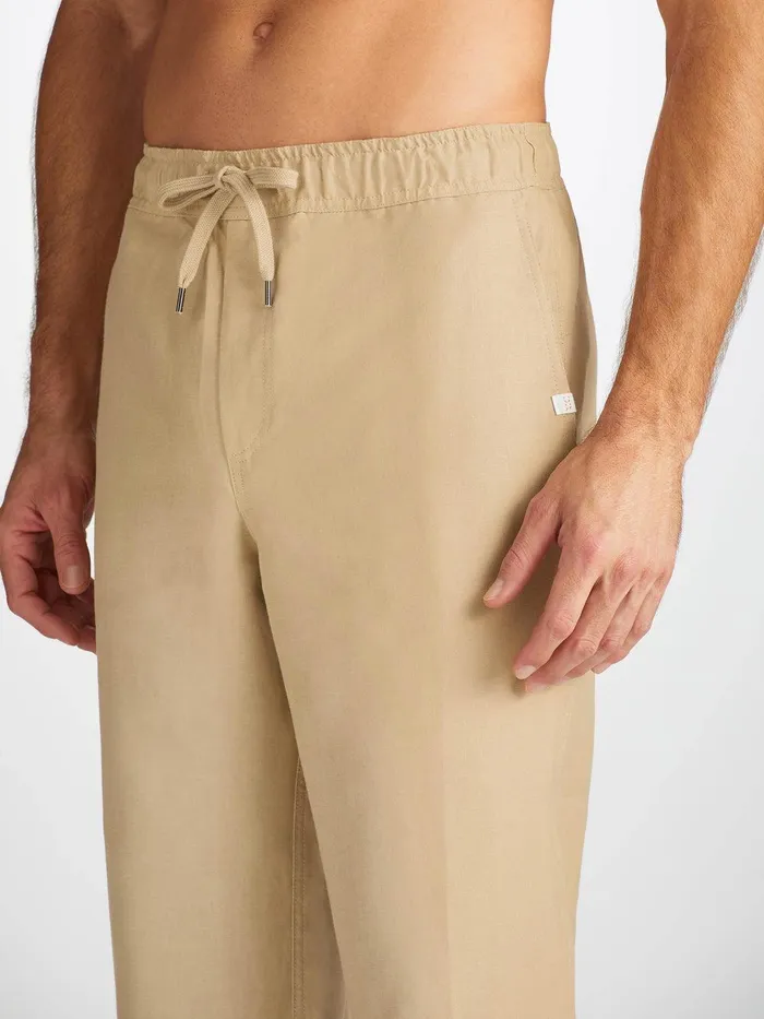 Derek Rose Pants Sydney Linen Sand Men Casual Pants