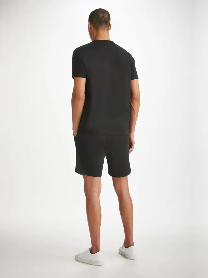 Derek Rose Shorts Harris Lyocell Cotton Black Men Casual Shorts