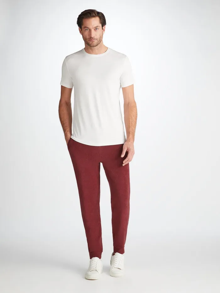 Derek Rose Sweatpants Isaac Terry Cotton Burgundy Men Casual Pants