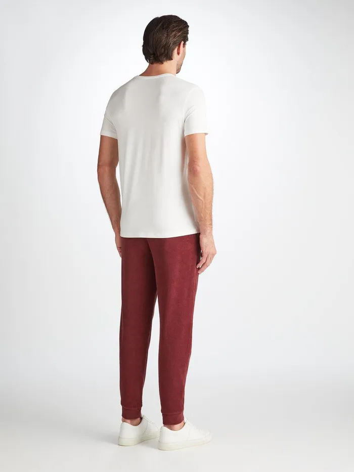 Derek Rose Sweatpants Isaac Terry Cotton Burgundy Men Casual Pants