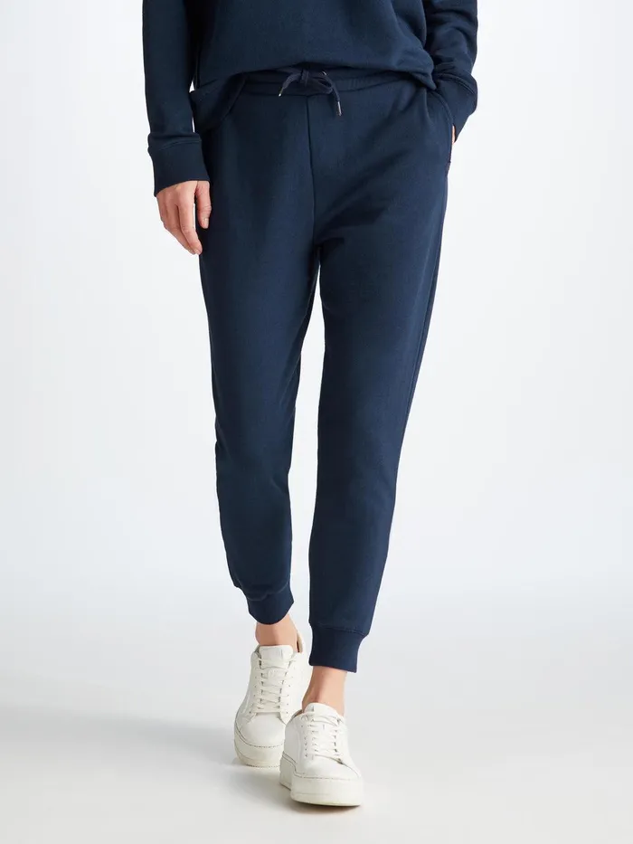 Derek Rose Sweatpants Quinn Cotton Modal Stretch Navy Women Casual Pants