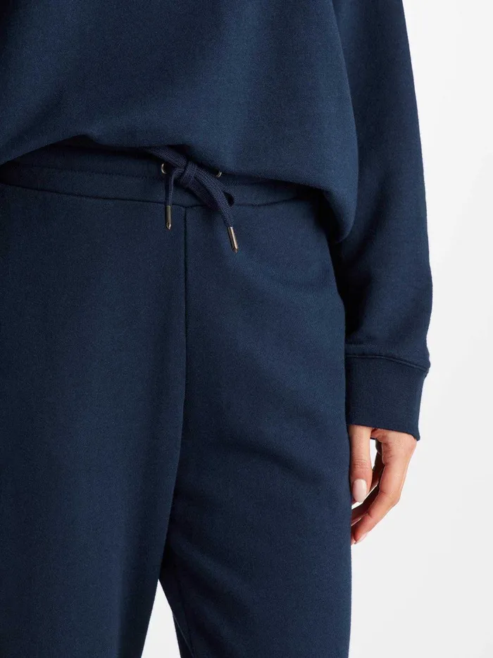 Derek Rose Sweatpants Quinn Cotton Modal Stretch Navy Women Casual Pants
