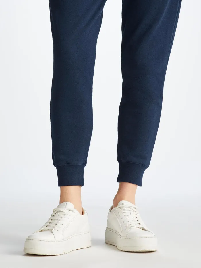 Derek Rose Sweatpants Quinn Cotton Modal Stretch Navy Women Casual Pants