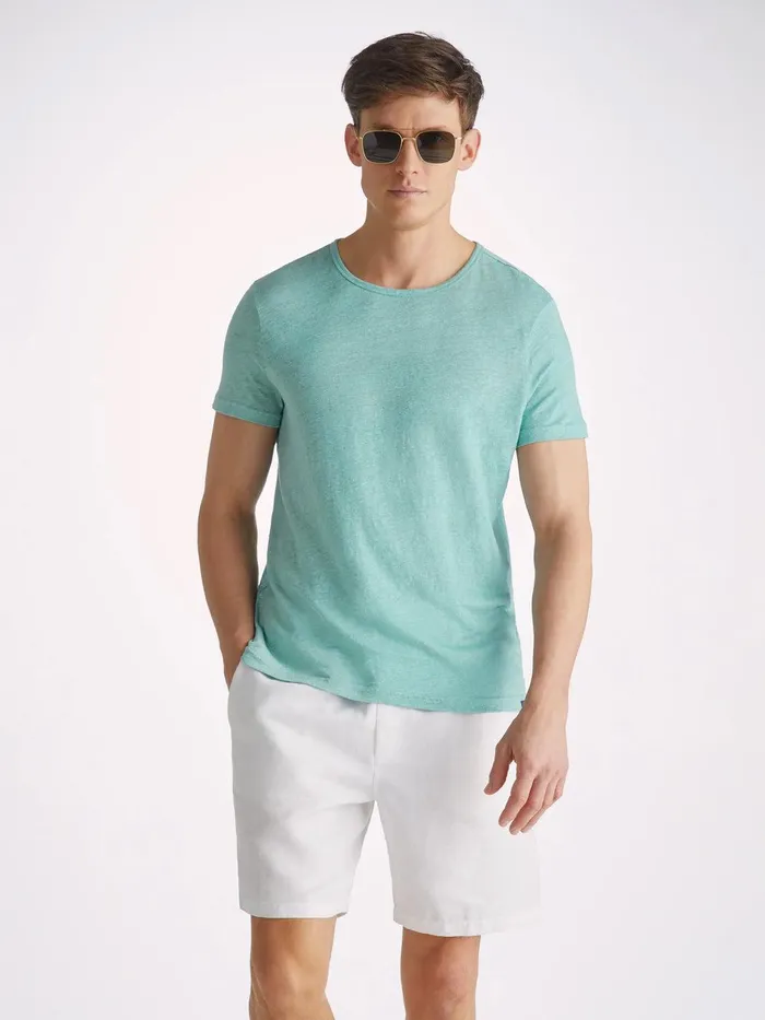 Derek Rose TShirt Jordan Linen Soft Aqua Men Short Sleeve TShirts