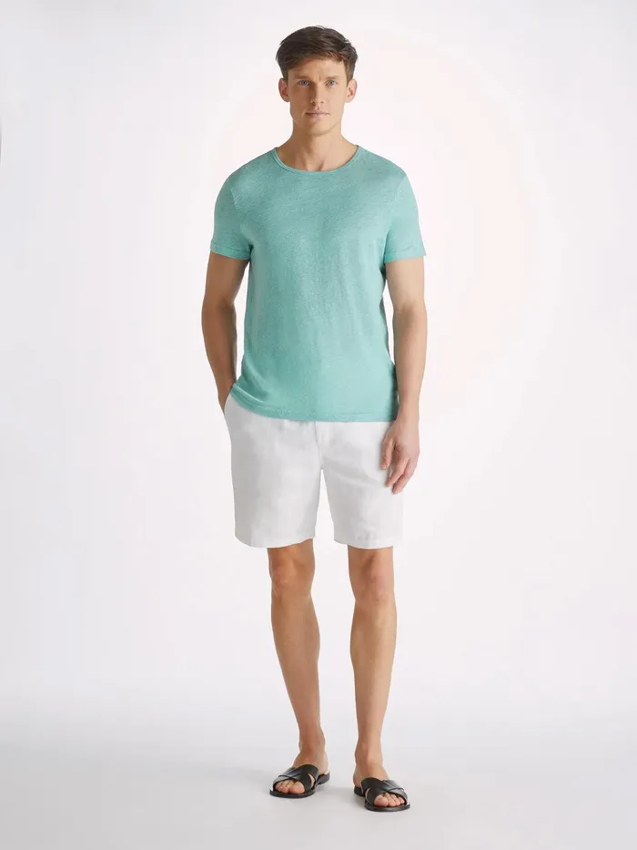 Derek Rose TShirt Jordan Linen Soft Aqua Men Short Sleeve TShirts