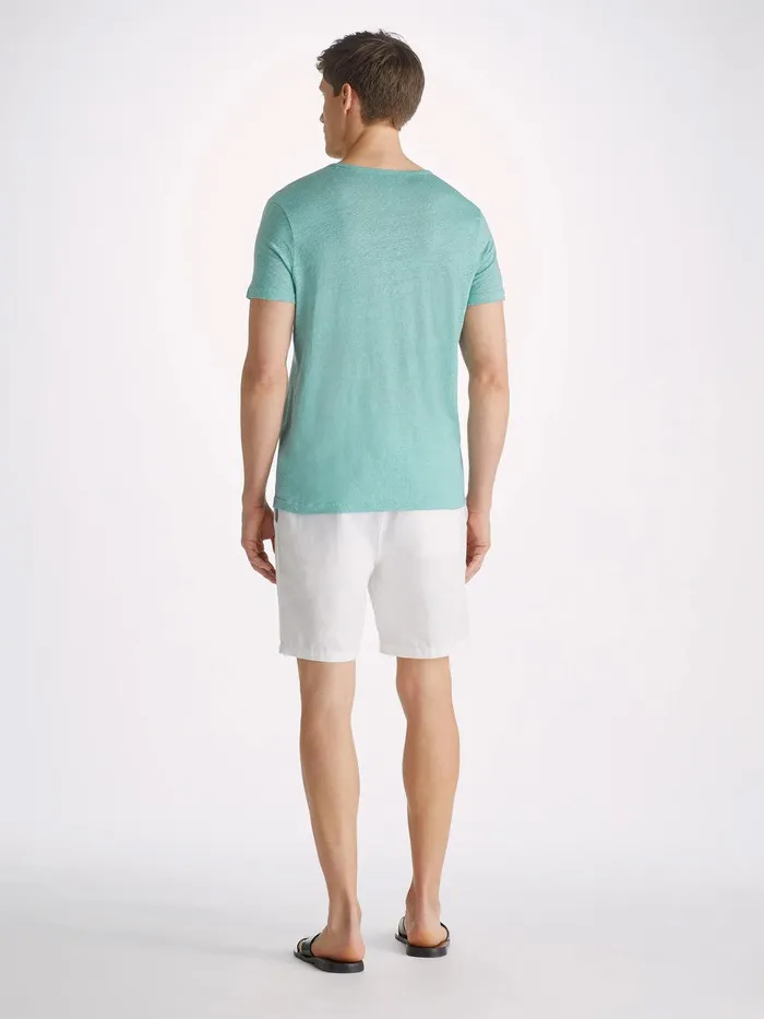 Derek Rose TShirt Jordan Linen Soft Aqua Men Short Sleeve TShirts