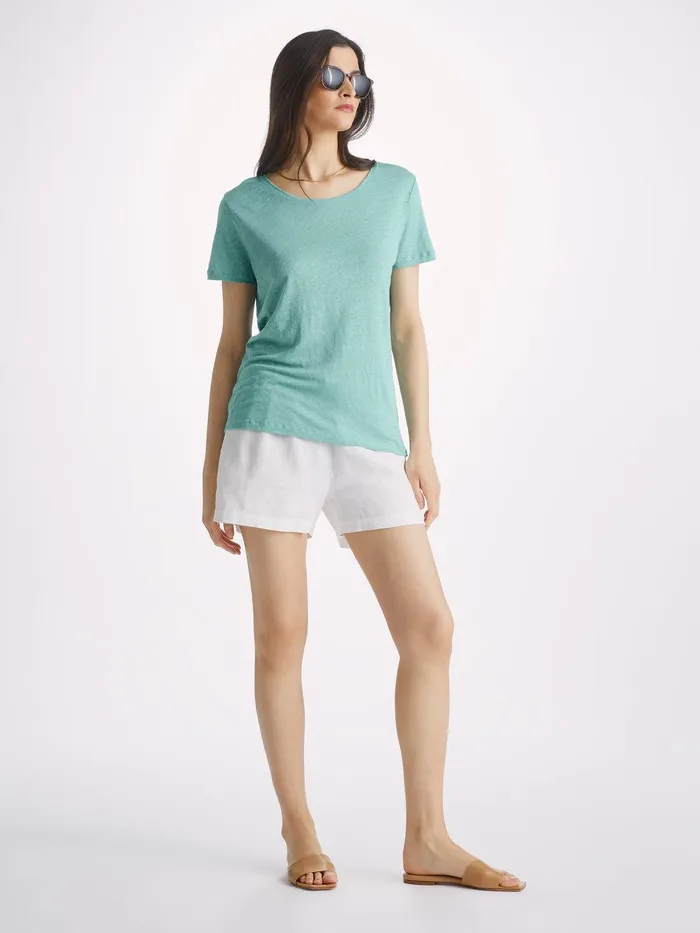 Derek Rose TShirt Jordan Linen Soft Aqua Women Short Sleeve TShirts