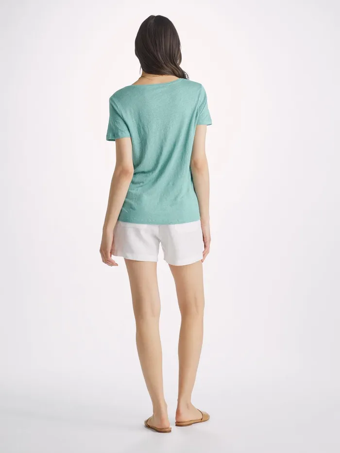 Derek Rose TShirt Jordan Linen Soft Aqua Women Short Sleeve TShirts
