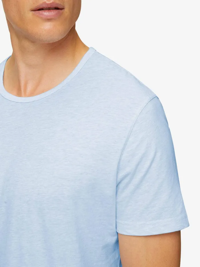 Derek Rose TShirt Reece Cotton Blue Men Short Sleeve TShirts