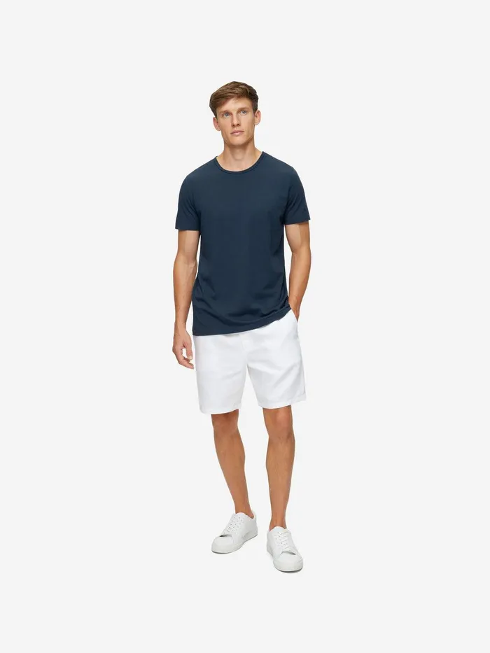 Derek Rose TShirt Riley Pima Cotton Navy Men Short Sleeve TShirts