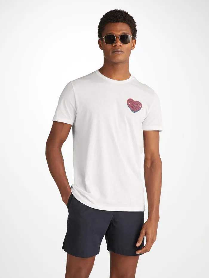 Derek Rose TShirt Ripley 21 Pima Cotton White Men Short Sleeve TShirts