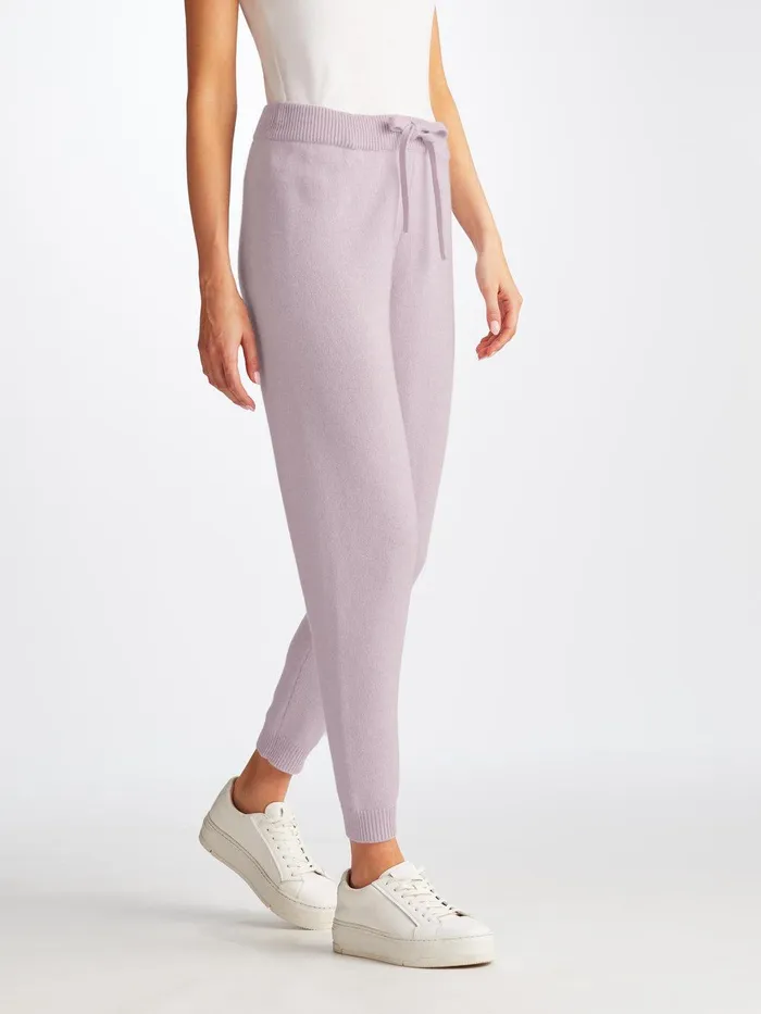 Derek Rose Track Pants Daphne Cashmere Lilac Women Cashmere Pants