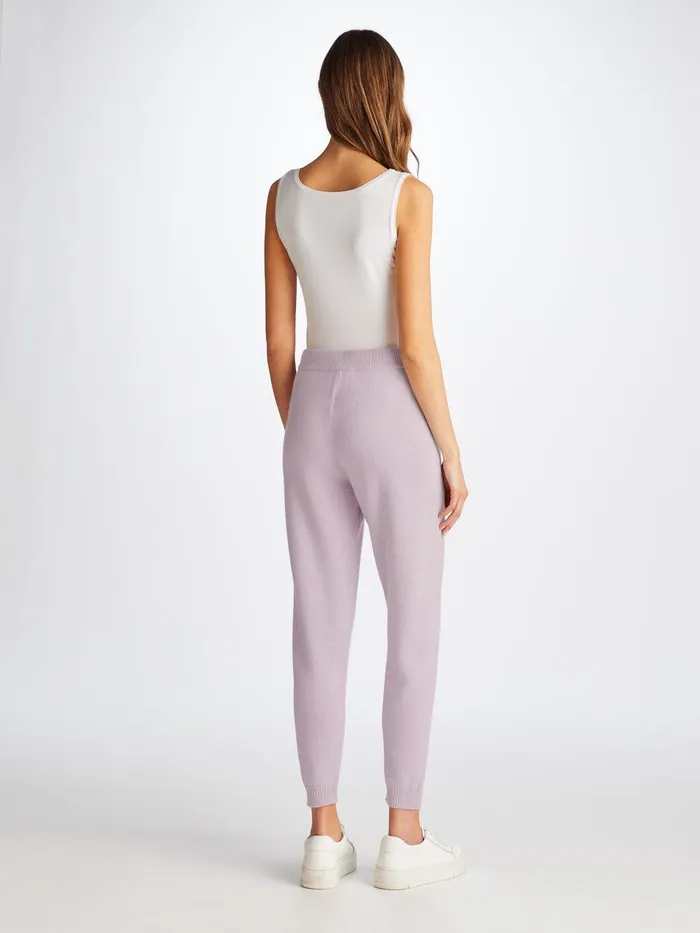 Derek Rose Track Pants Daphne Cashmere Lilac Women Cashmere Pants