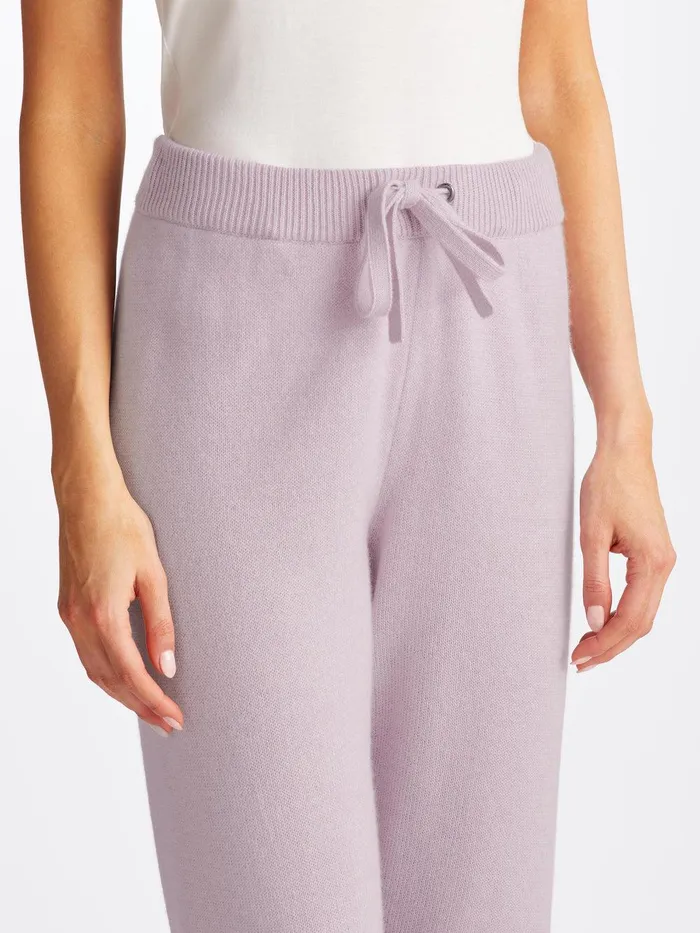 Derek Rose Track Pants Daphne Cashmere Lilac Women Cashmere Pants
