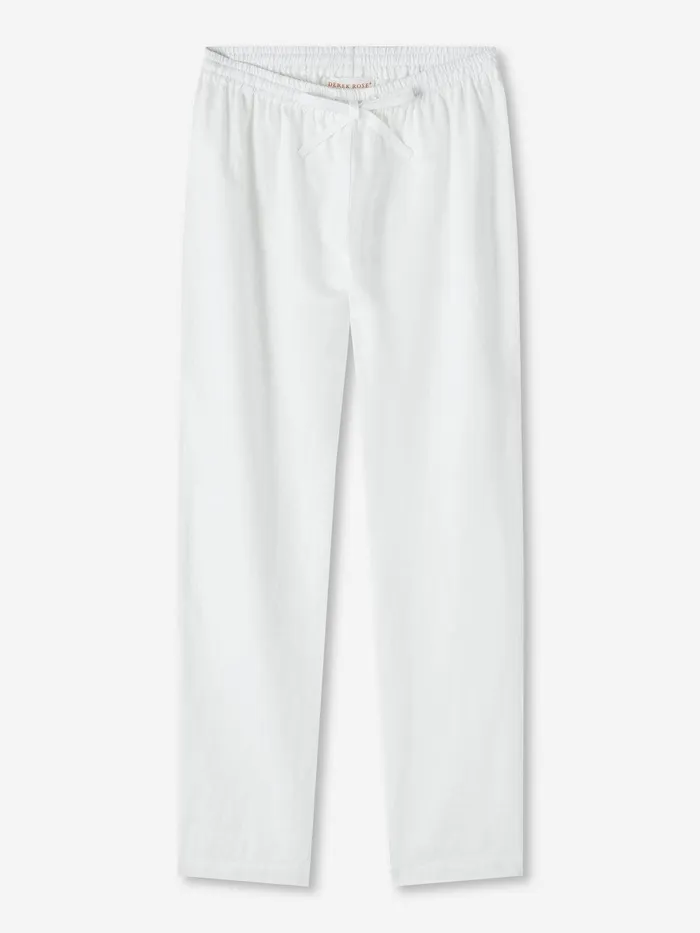 Derek Rose Trousers Vienna Linen White Women Casual Pants
