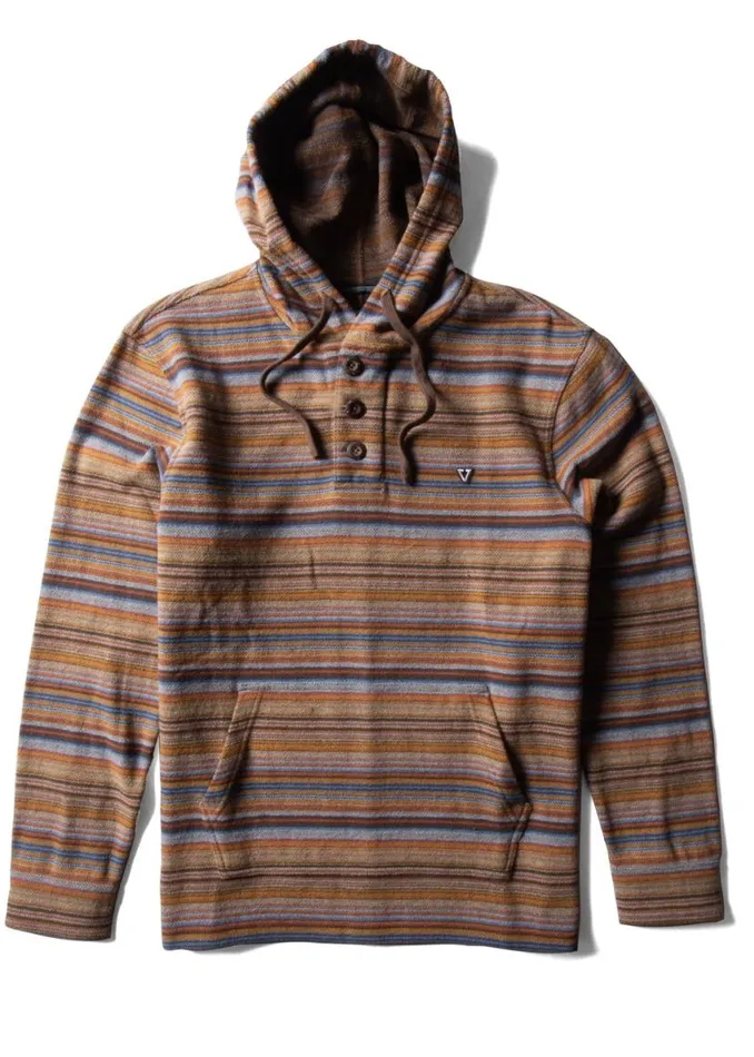 Descanso Hooded Popover Dark Honey Men Vissla Shirts and Flannels