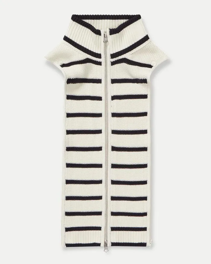Dickeys Shop Veronica Beard Tempest Striped Knit Dickey Offwhitenavy