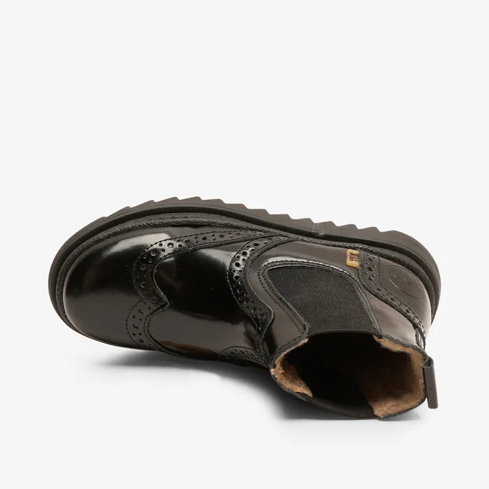 doris tex black polido Black KIDS Winter boots bisgaardshoes