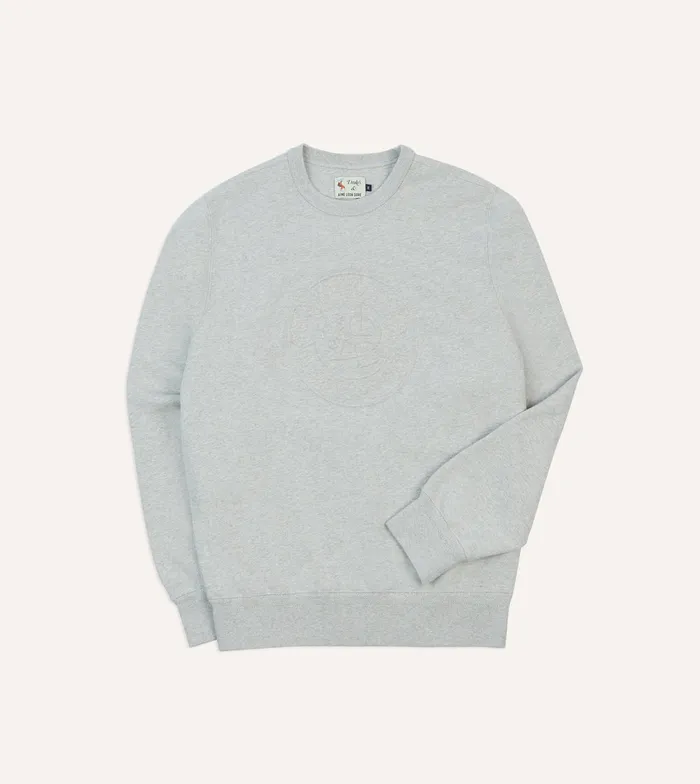 Drake039s Ald Grey Embossed Crewneck Sweatshirt Men Polos and Sweatshirts