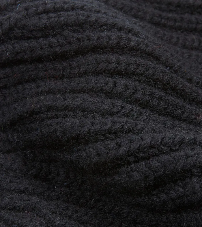 Drake039s Black Cashmere Ribbed Knit Cap Men Hats