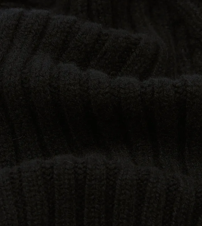 Drake039s Black Lambswool Ribbed Knit Cap Men Hats