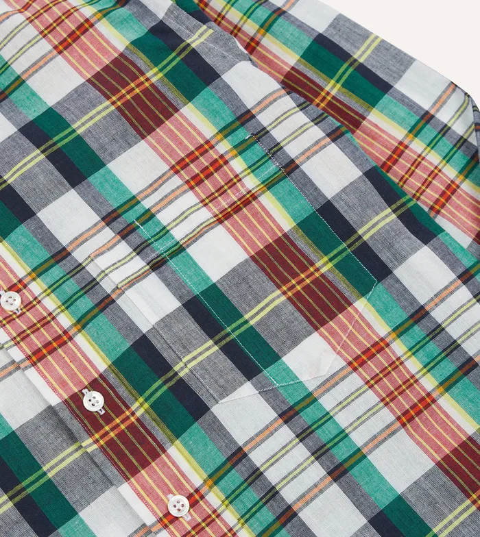 Drake039s Blue And Red Madras Check Cotton ButtonDown Shirt Men Checked Shirts