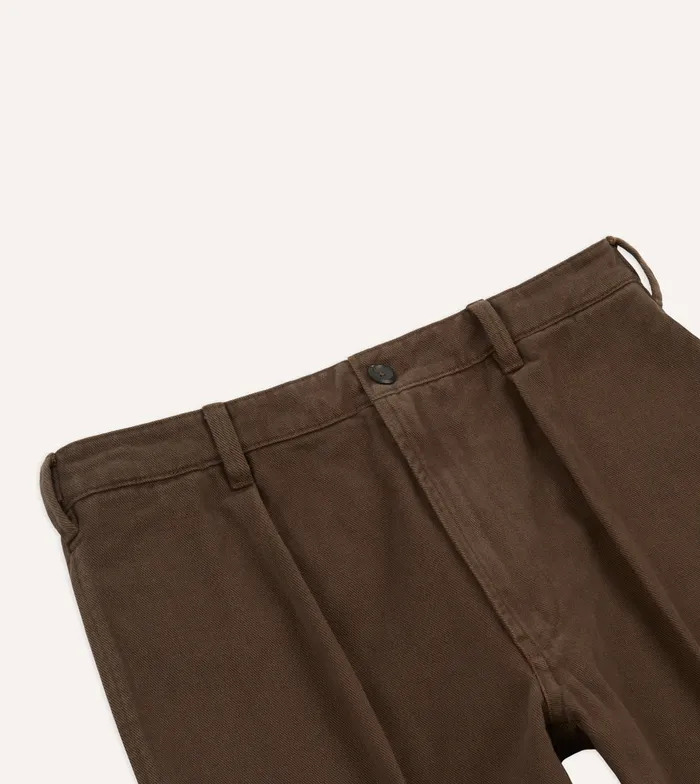 Drake039s Brown Heavy Cotton Twill Games Trousers Men Suit Trousers