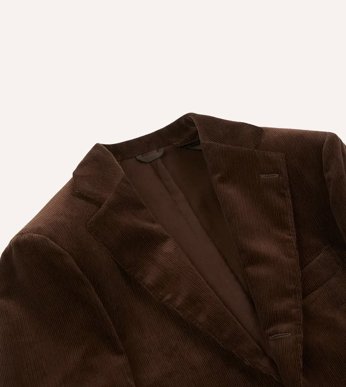 Drake039s Brown MidWale Cotton Corduroy Tailored Jacket Men Suits