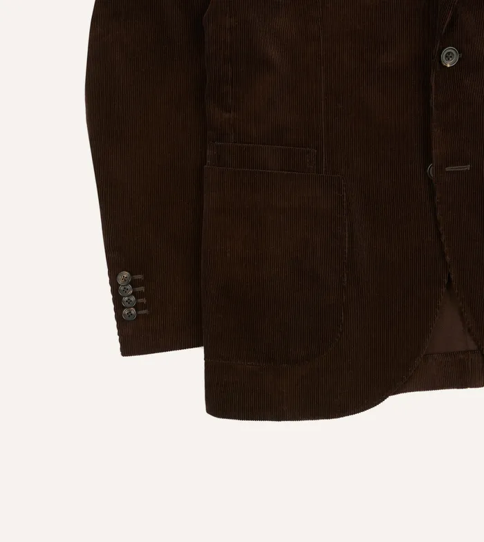 Drake039s Brown MidWale Cotton Corduroy Tailored Jacket Men Suits