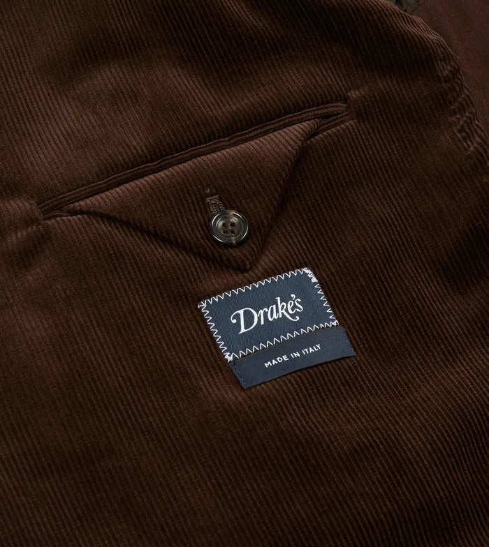 Drake039s Brown MidWale Cotton Corduroy Tailored Jacket Men Suits