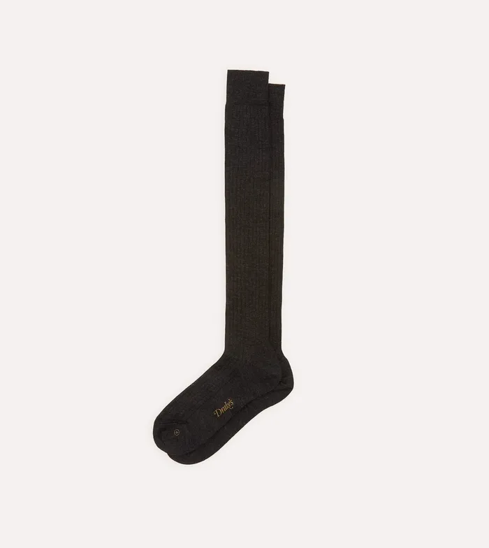 Drake039s Dark Grey Wool OverTheCalf Sock Men Boxer Shorts and Socks